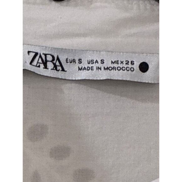Zara Womens embroidered White button-up Cotton maxi summer dress size Small - Picture 4 of 9